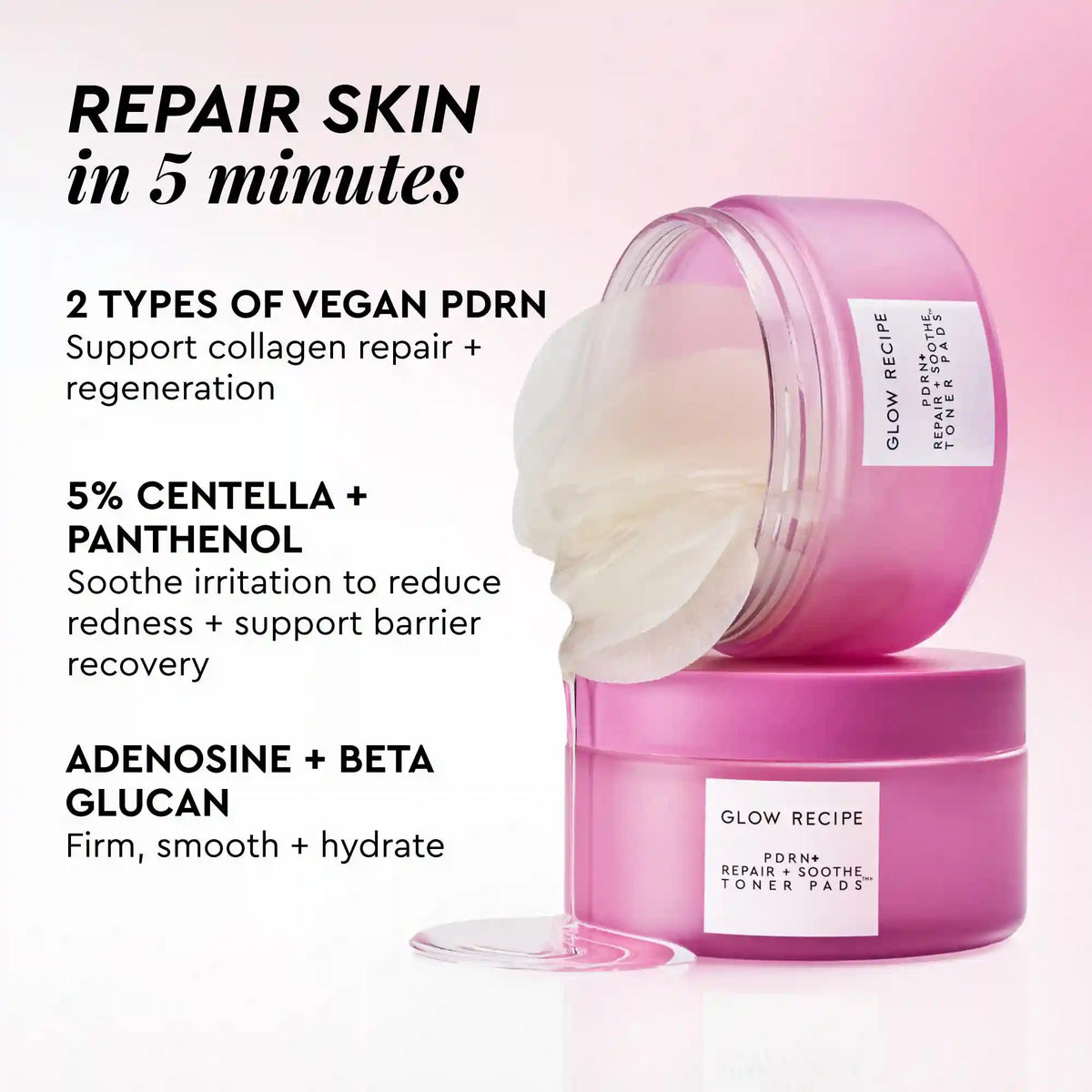 PDRN+ Repair + Soothe Korean Toner Pads