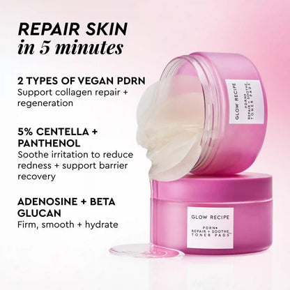 PDRN+ Repair + Soothe Korean Toner Pads